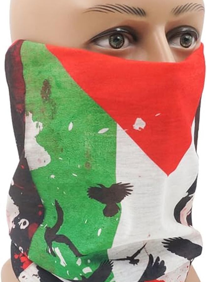 Palestine Flag Headband Multifunctional Windproof Face Scarf Bandana - Image 3